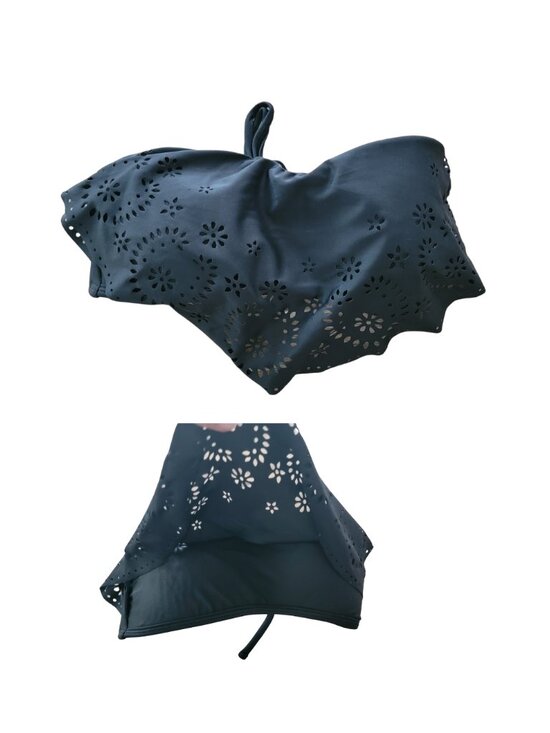 Xhilaration Other - Xhilaration black eyelet strapless underwire push up bandeau bikini top